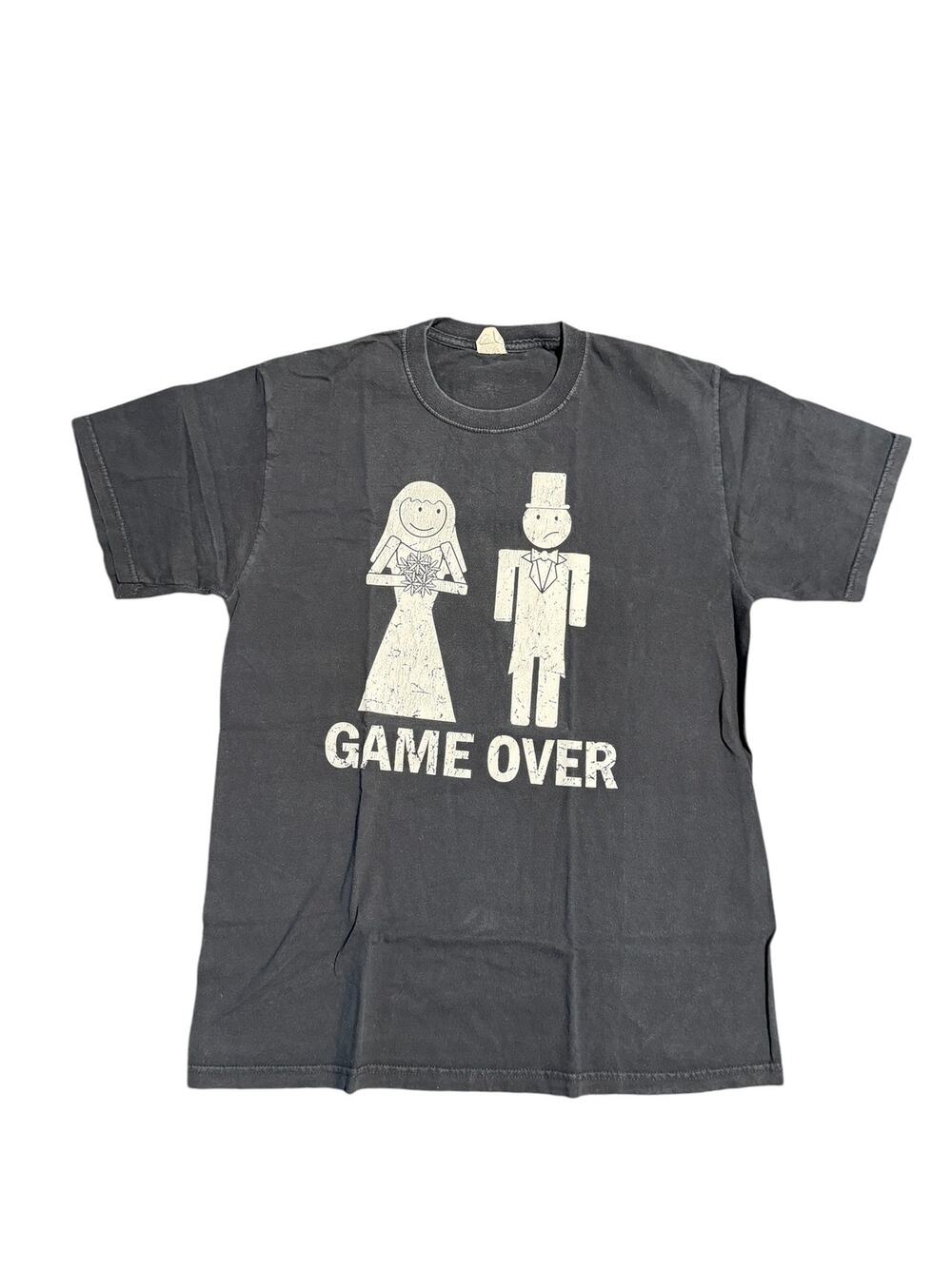Vintage JERZEES Game Over T Shirt Mens M Funny Wedding Groom Bachelor Graphic